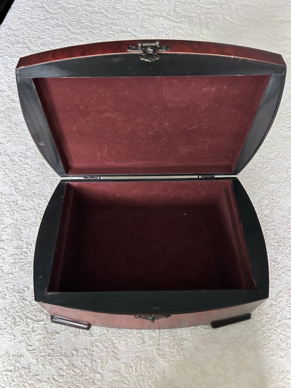 Vintage Cherrywood Jewelry Box-Chest Velvet- lined - Picture 3 of 6